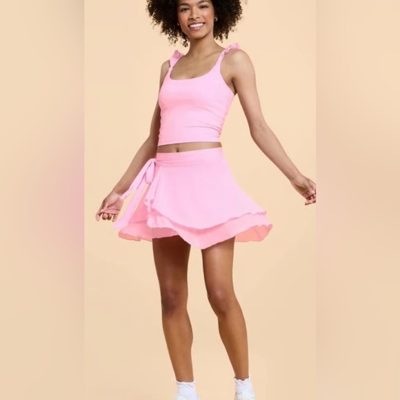 POPFLEX Dresses & Skirts - Blogilates dance studio wrap skort pink NWT-LARGE